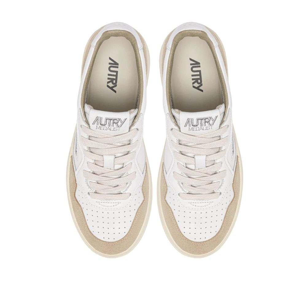 Autry White Goatskin Low Top Sneakers