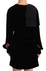 N.21 Sheath A-lijn Zwart Viscose Lange Mouwen Ronde Hals Mini Jurk