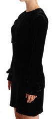 N.21 Sheath A-lijn Zwart Viscose Lange Mouwen Ronde Hals Mini Jurk