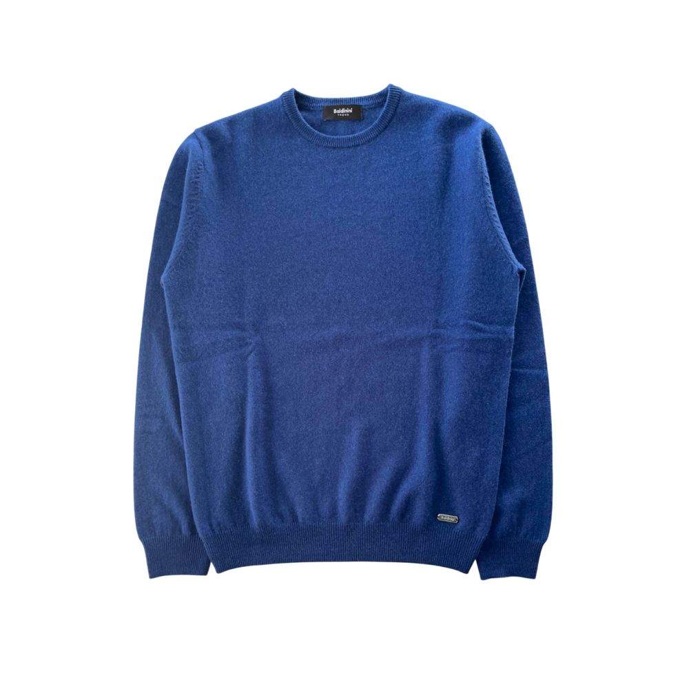 Baldinini Trend Blauer Kaschmir-Herrenpullover
