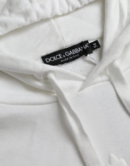 Dolce & Gabbana Weißer Kapuzenpullover aus Baumwolle für Herren