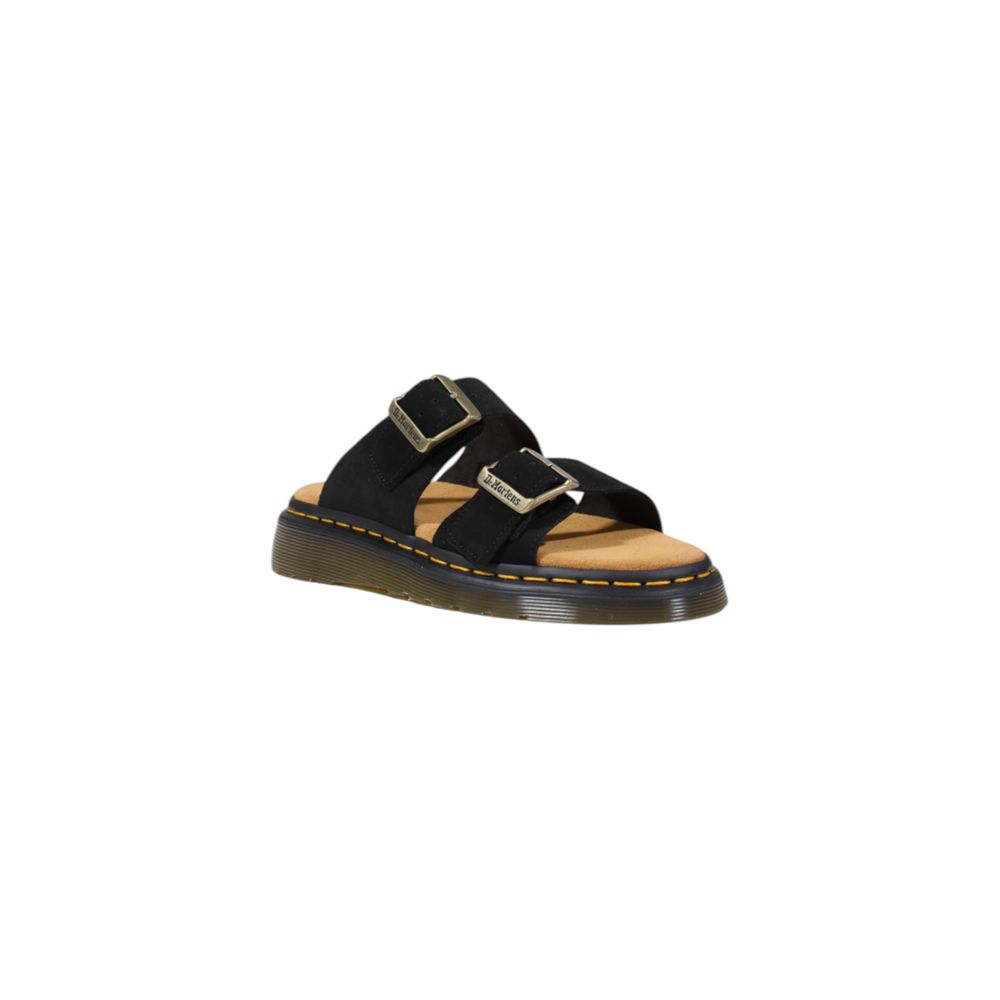 Dr. Martens Zwarte Leren Platte Sandalen