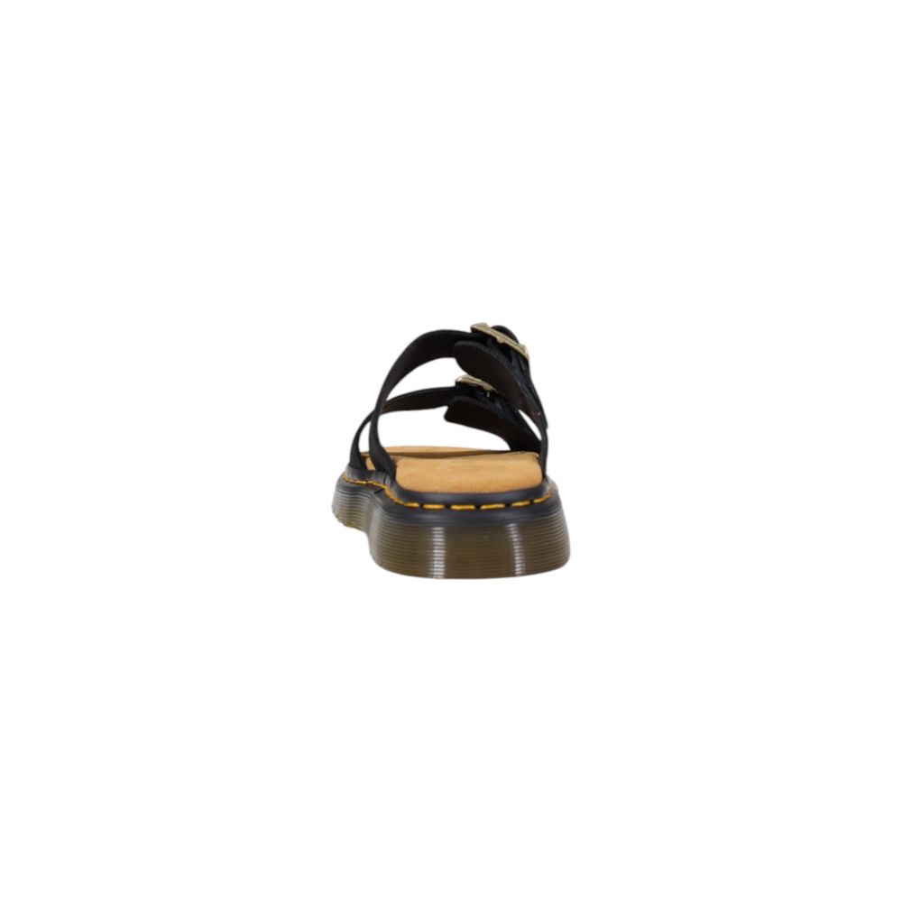 Dr. Martens Zwarte Leren Platte Sandalen