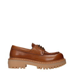 Prada Bruine Leren Veterschoenen