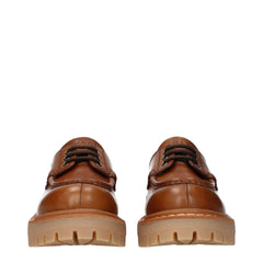 Prada Bruine Leren Veterschoenen