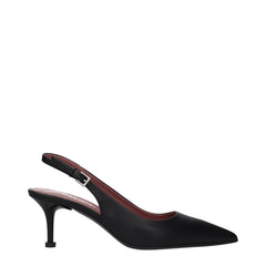 Premiata Plateaupumps aus schwarzem Leder