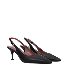 Premiata Plateaupumps aus schwarzem Leder