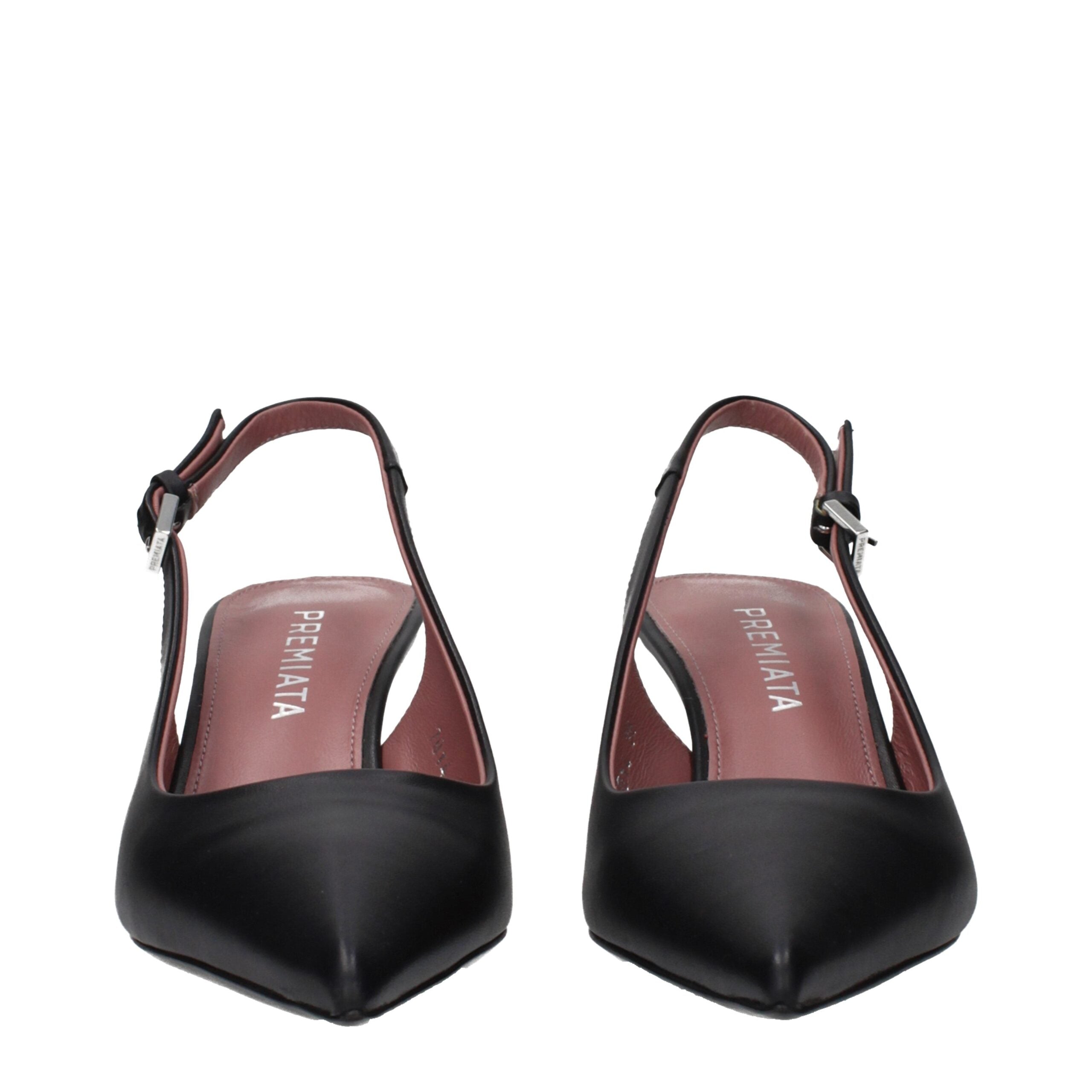 Premiata Plateaupumps aus schwarzem Leder