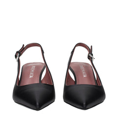 Premiata Plateaupumps aus schwarzem Leder