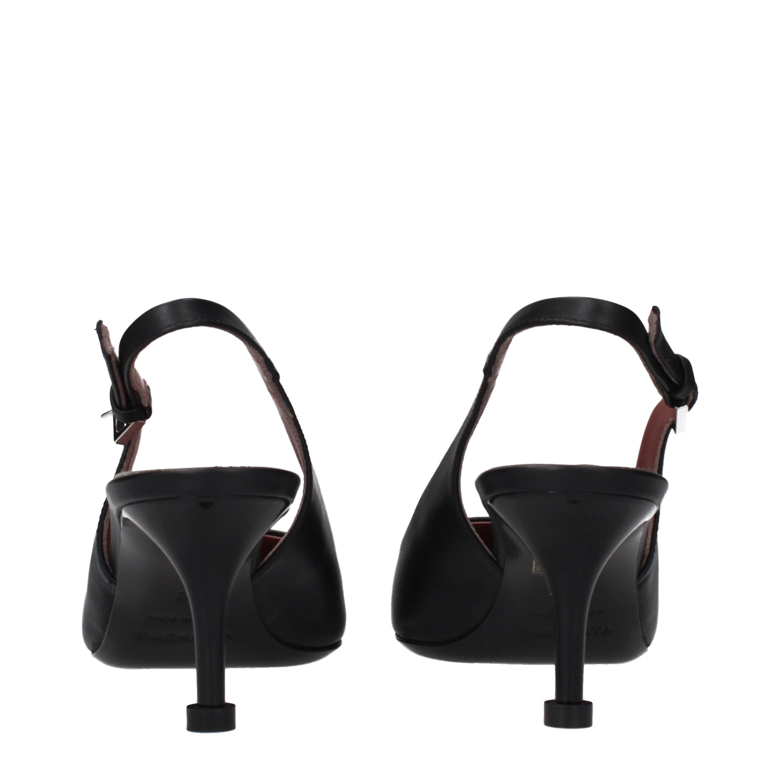 Premiata Plateaupumps aus schwarzem Leder