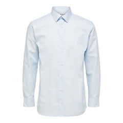 Geselecteerd blauw katoenen overhemd