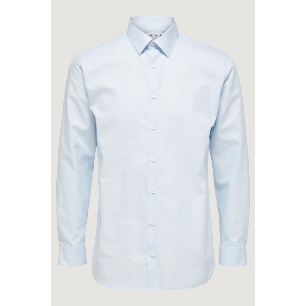 Geselecteerd blauw katoenen overhemd