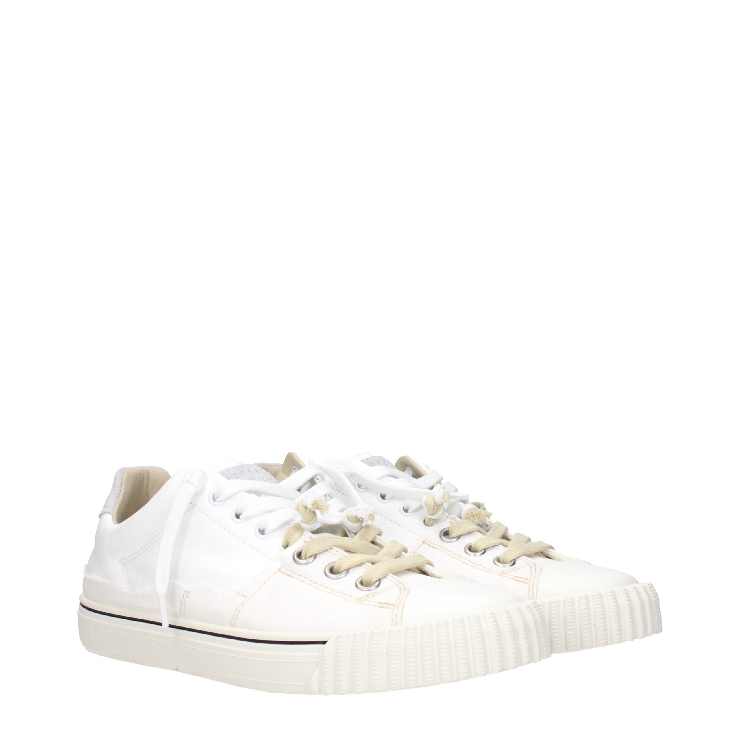 Maison Margiela Witte Leren Lage Sneakers