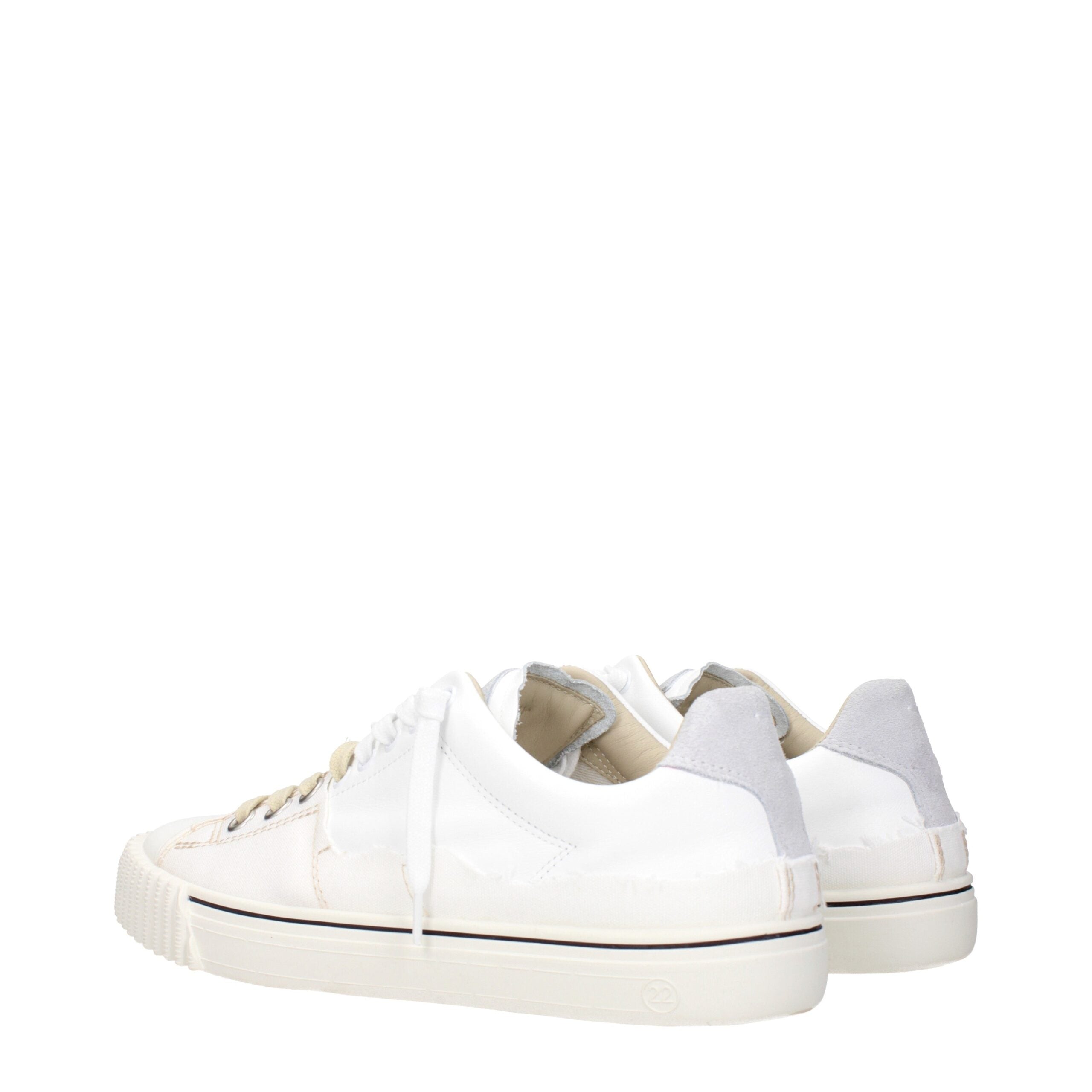 Maison Margiela Witte Leren Lage Sneakers
