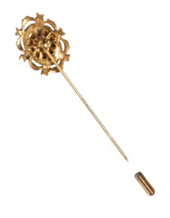 Dolce & Gabbana Goudkleurige Groene Steen Antieke Mannen Accessoire Broche Speld
