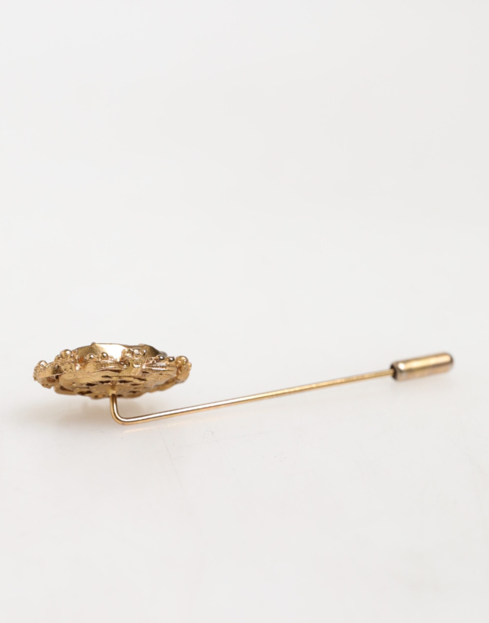 Dolce & Gabbana Goudkleurige Groene Steen Antieke Mannen Accessoire Broche Speld