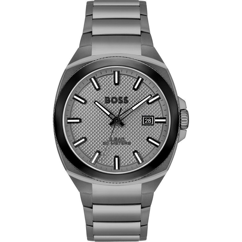 Hugo Boss Graue Edelstahl-Armbanduhr