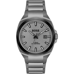 Hugo Boss Graue Edelstahl-Armbanduhr