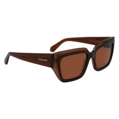 Ferragamo bruine acetaat zonnebril