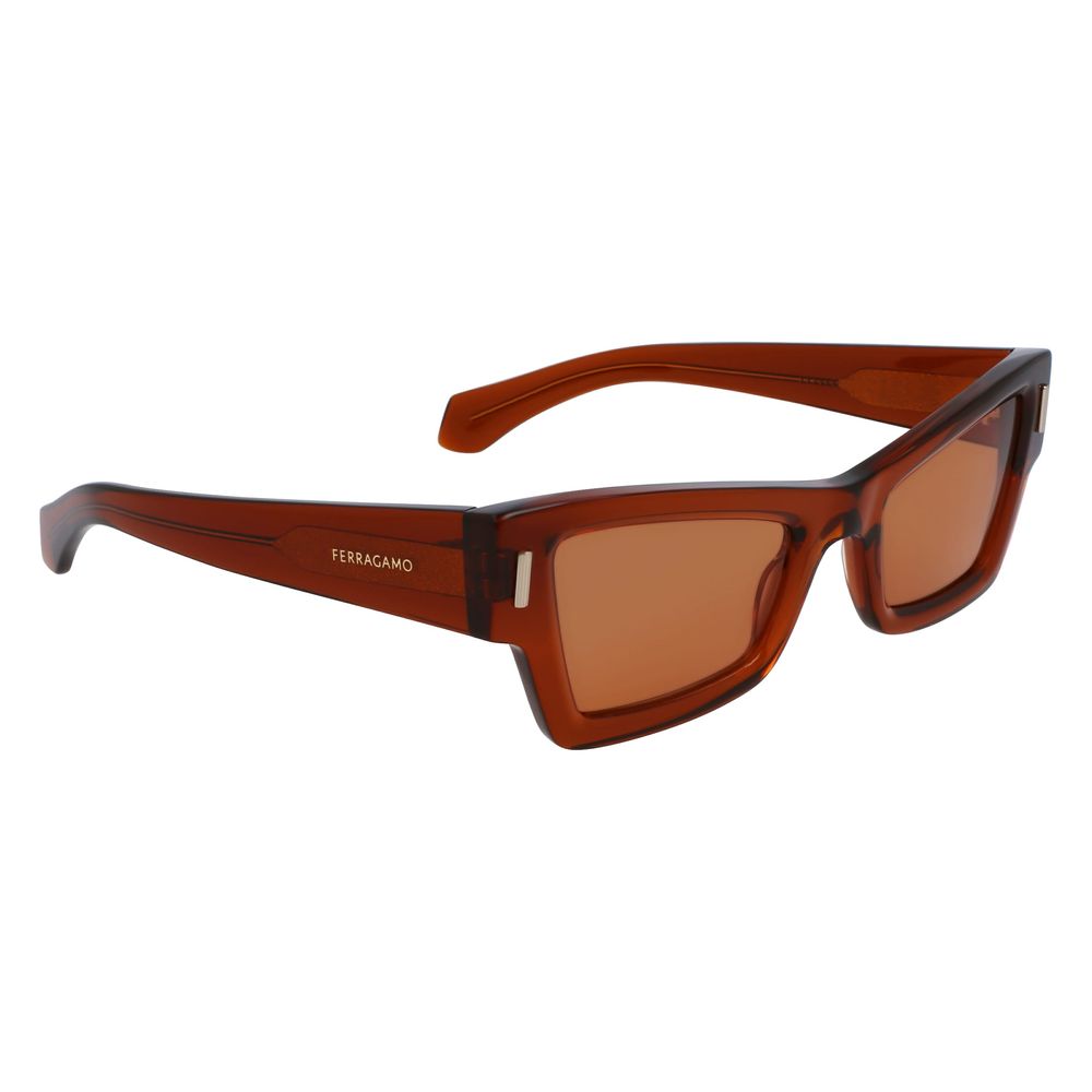 Ferragamo bruine acetaat zonnebril