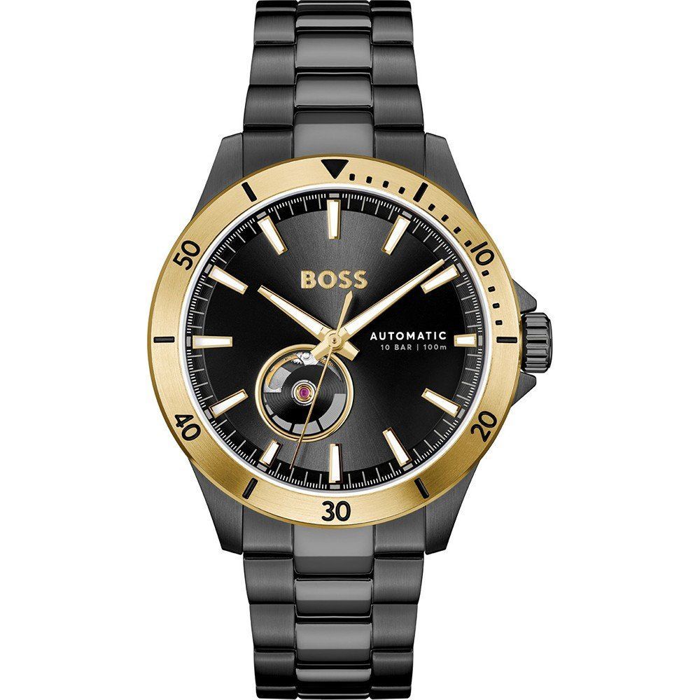 Hugo Boss Schwarze Edelstahl-Kleideruhr