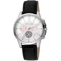 Just Cavalli Zwart Leren Horloge