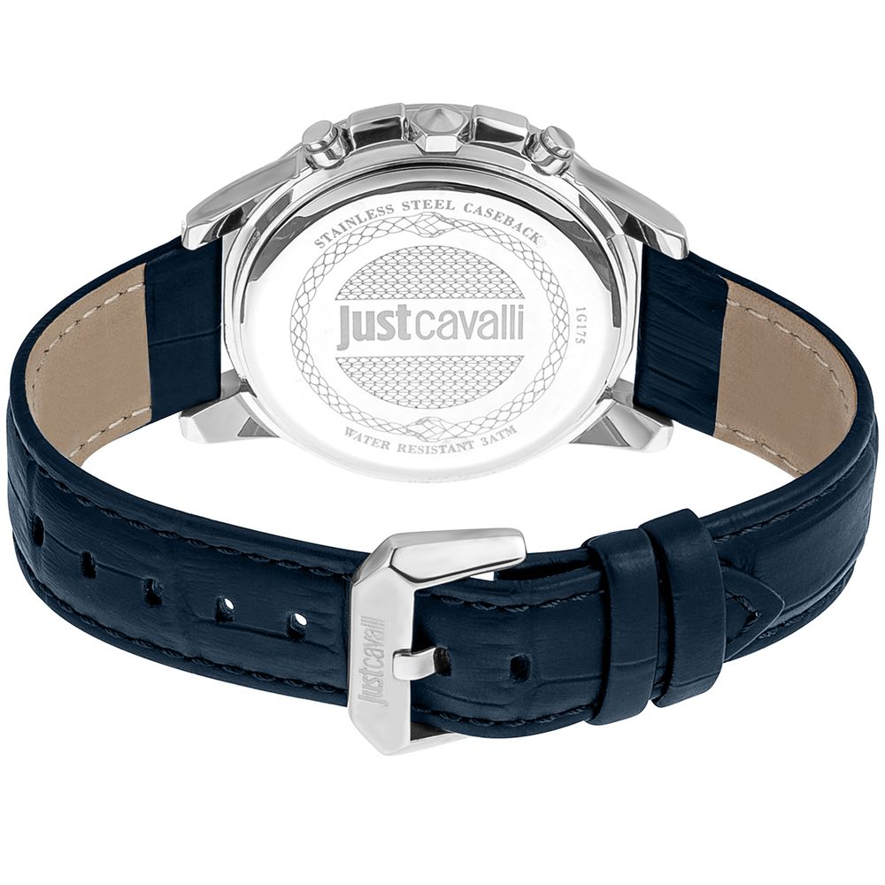 Just Cavalli Zwart Lederen Armband Horloge