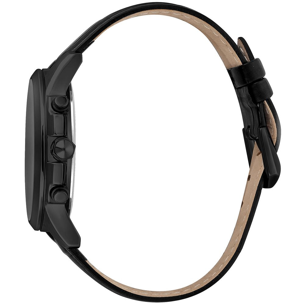 Just Cavalli Schwarze Lederuhr