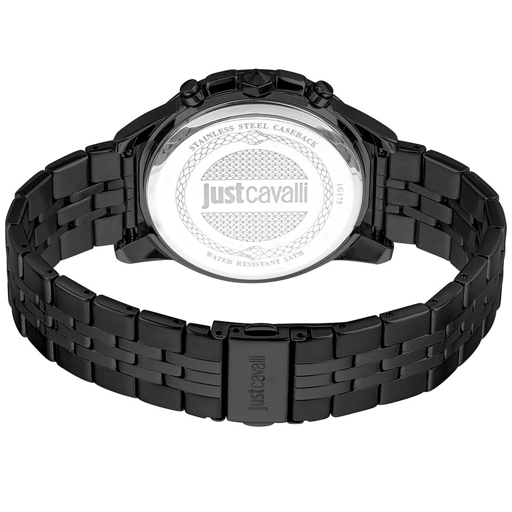 Just Cavalli Schwarze Armbanduhr aus Edelstahl