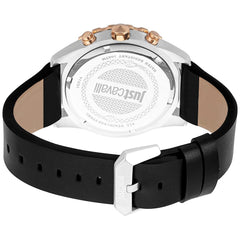 Just Cavalli Zwart Lederen Armband Horloge