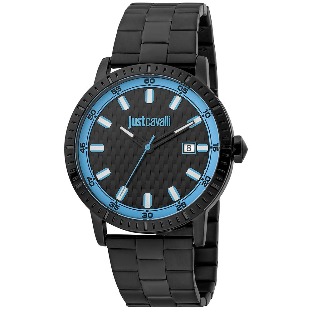 Just Cavalli Schwarze Edelstahl-Dresswatch