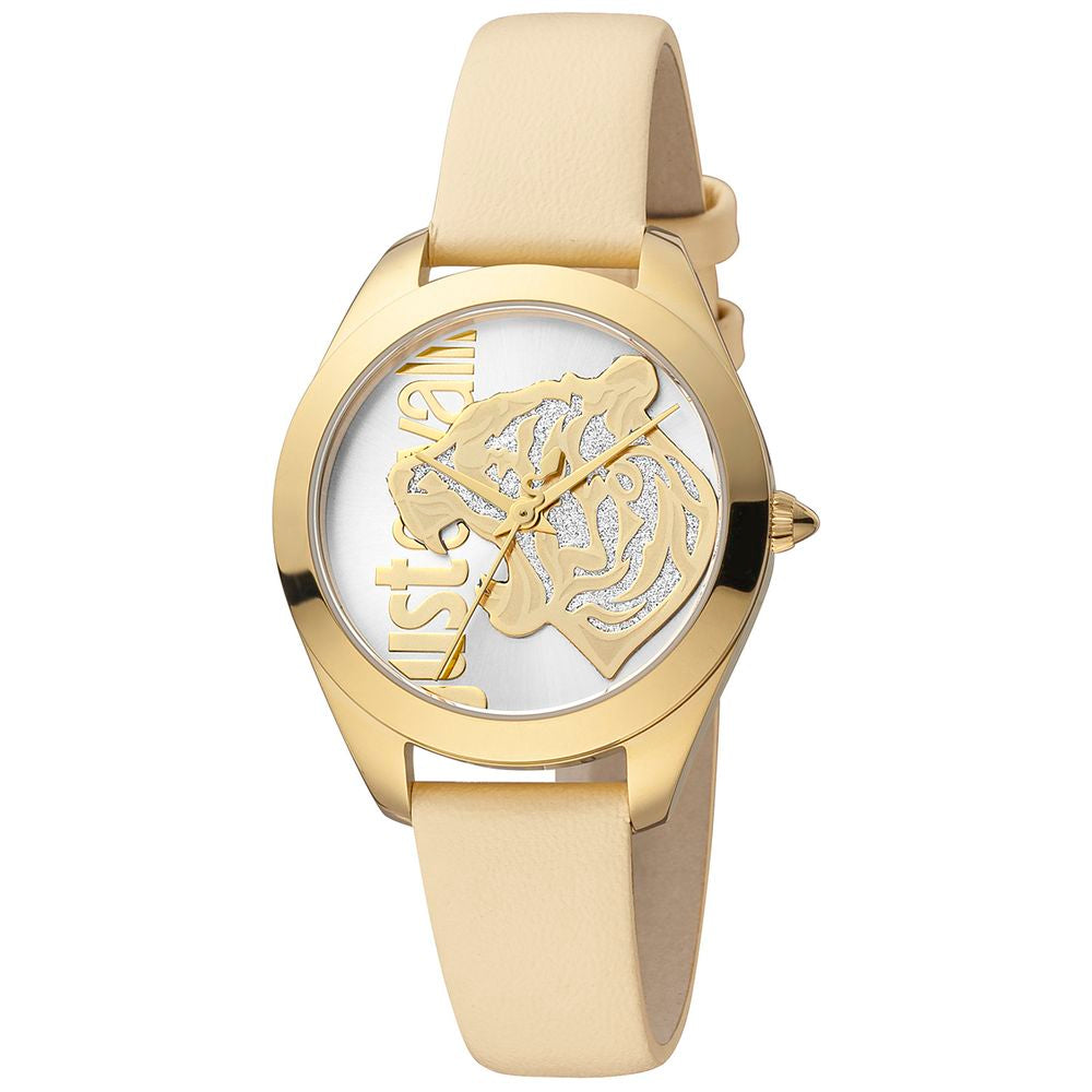 Just Cavalli Beige Lederkleid Armbanduhr