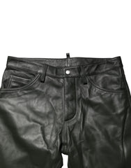 Dsquared² Zwarte Broek van Volnerfleer met Middelhoge Taille