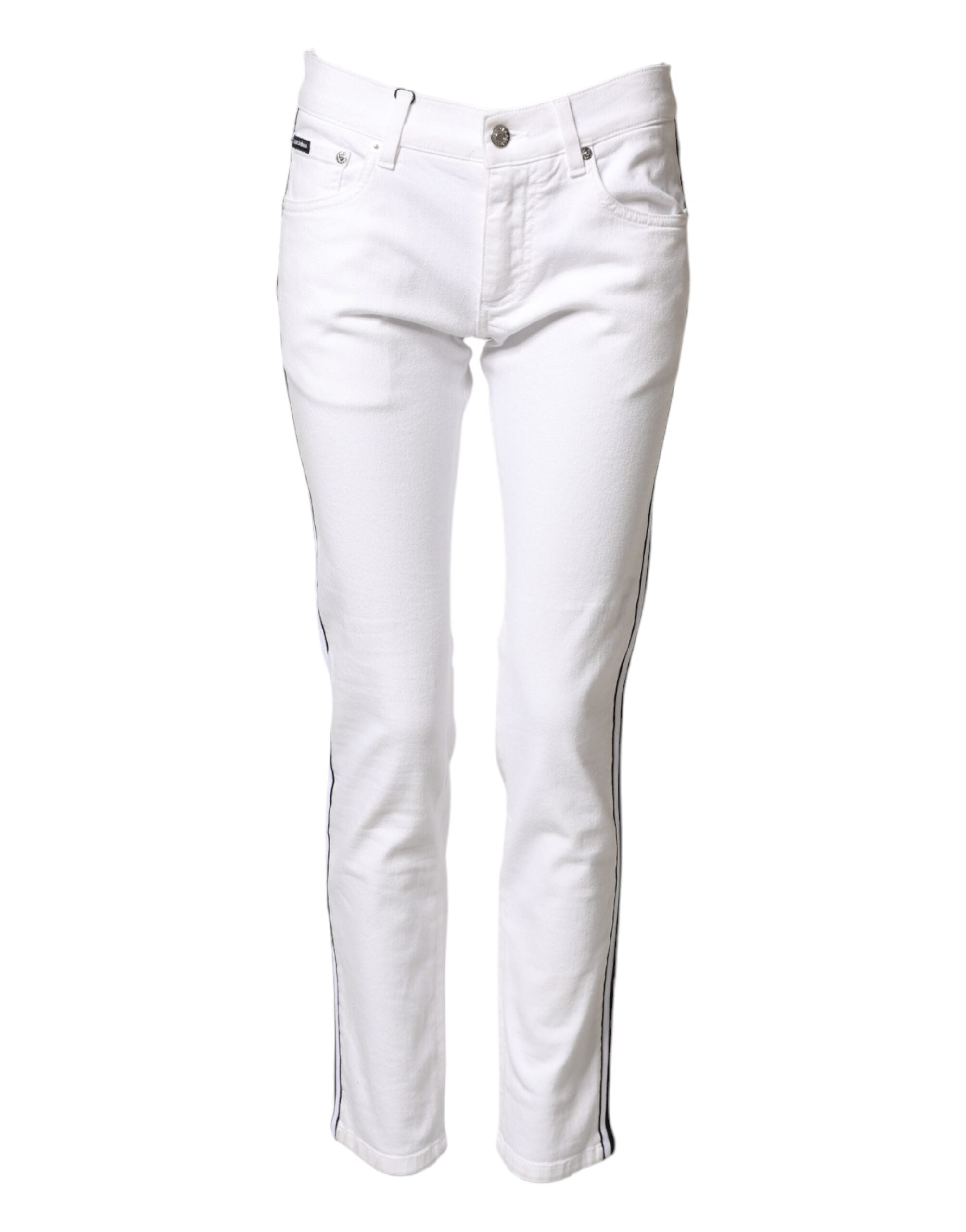 Dolce &amp; Gabbana Weiße Skinny-Jeans aus Baumwollstretch für Herren