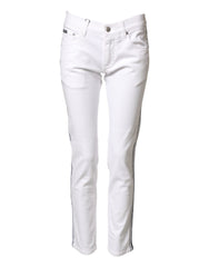 Dolce &amp; Gabbana Weiße Skinny-Jeans aus Baumwollstretch für Herren