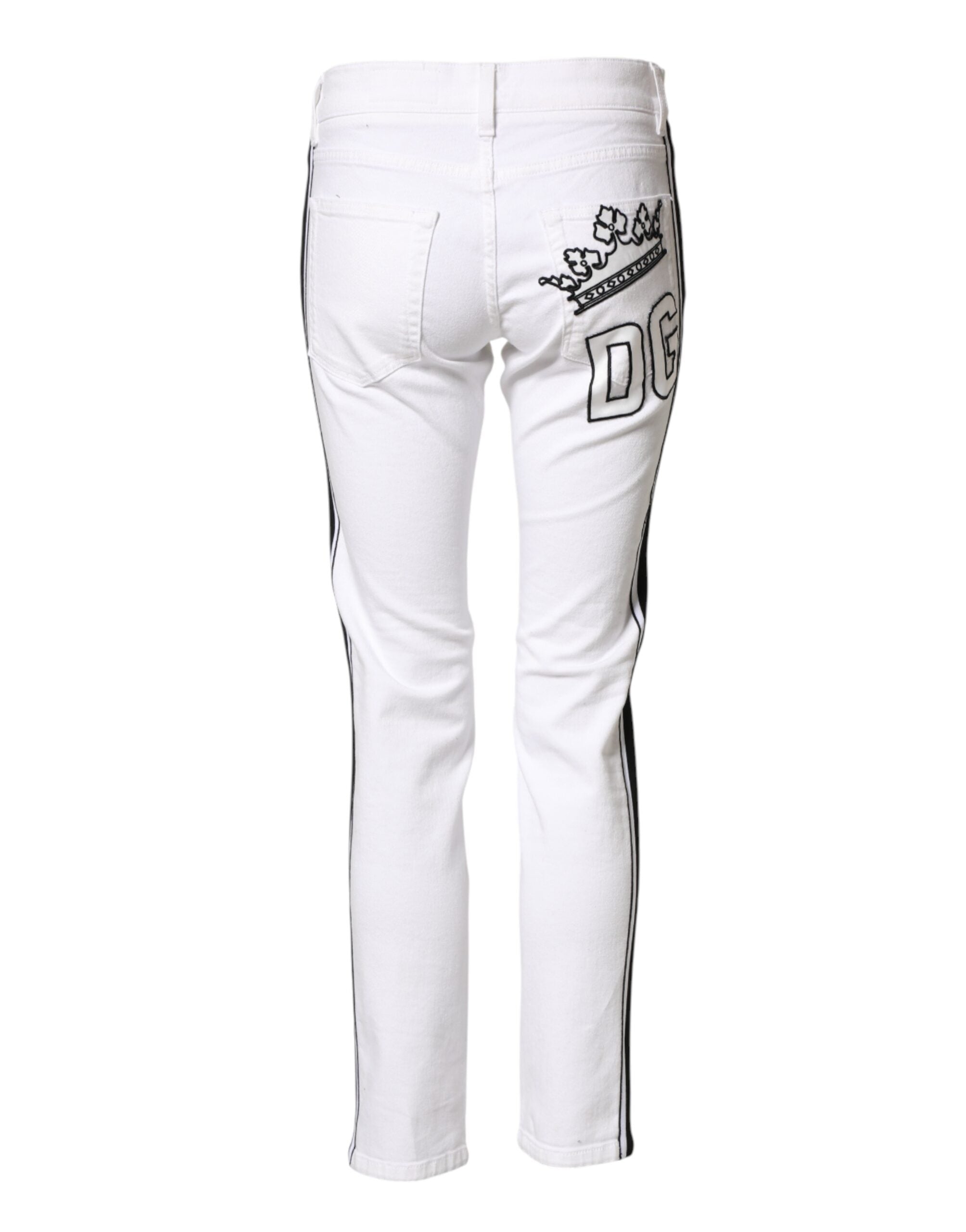 Dolce &amp; Gabbana Weiße Skinny-Jeans aus Baumwollstretch für Herren