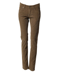Dolce & Gabbana Braune Baumwoll-Stretch Skinny Herren Jeans