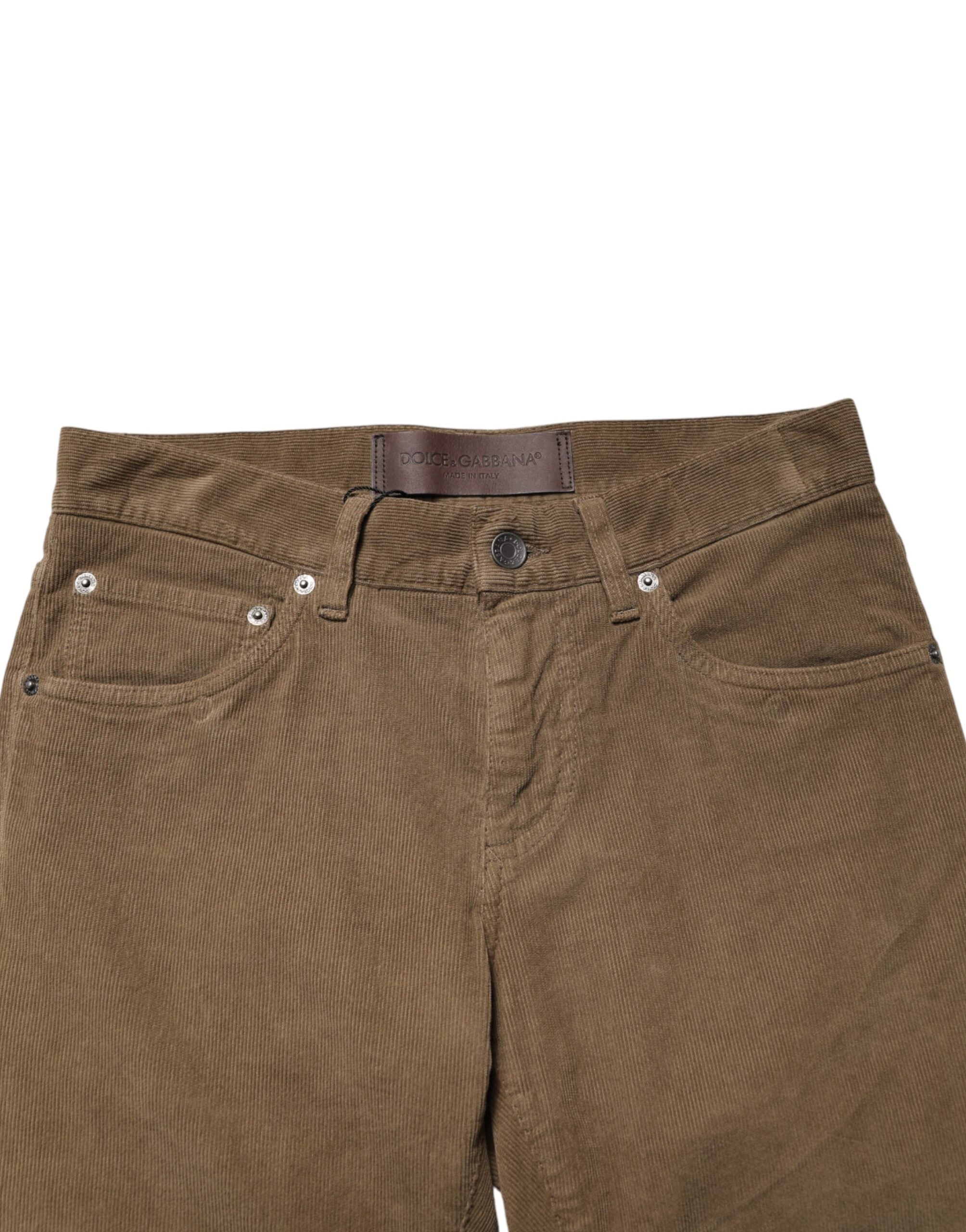 Dolce & Gabbana Braune Baumwoll-Stretch Skinny Herren Jeans