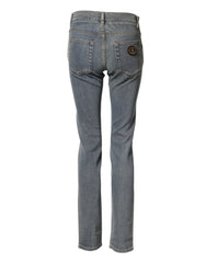 Dolce & Gabbana Blaue zweifarbige Baumwoll-Skinny Jeans für Herren