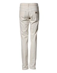 Dolce & Gabbana Witte Katoenen Skinny Denim Broek Herenjeans