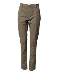 Dondup Beige Katoen Stretch Rechte Chino Heren Broek