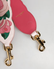 Dolce & Gabbana Band Wit Bloemen Kalfsleer Tas Accessoire Schouder