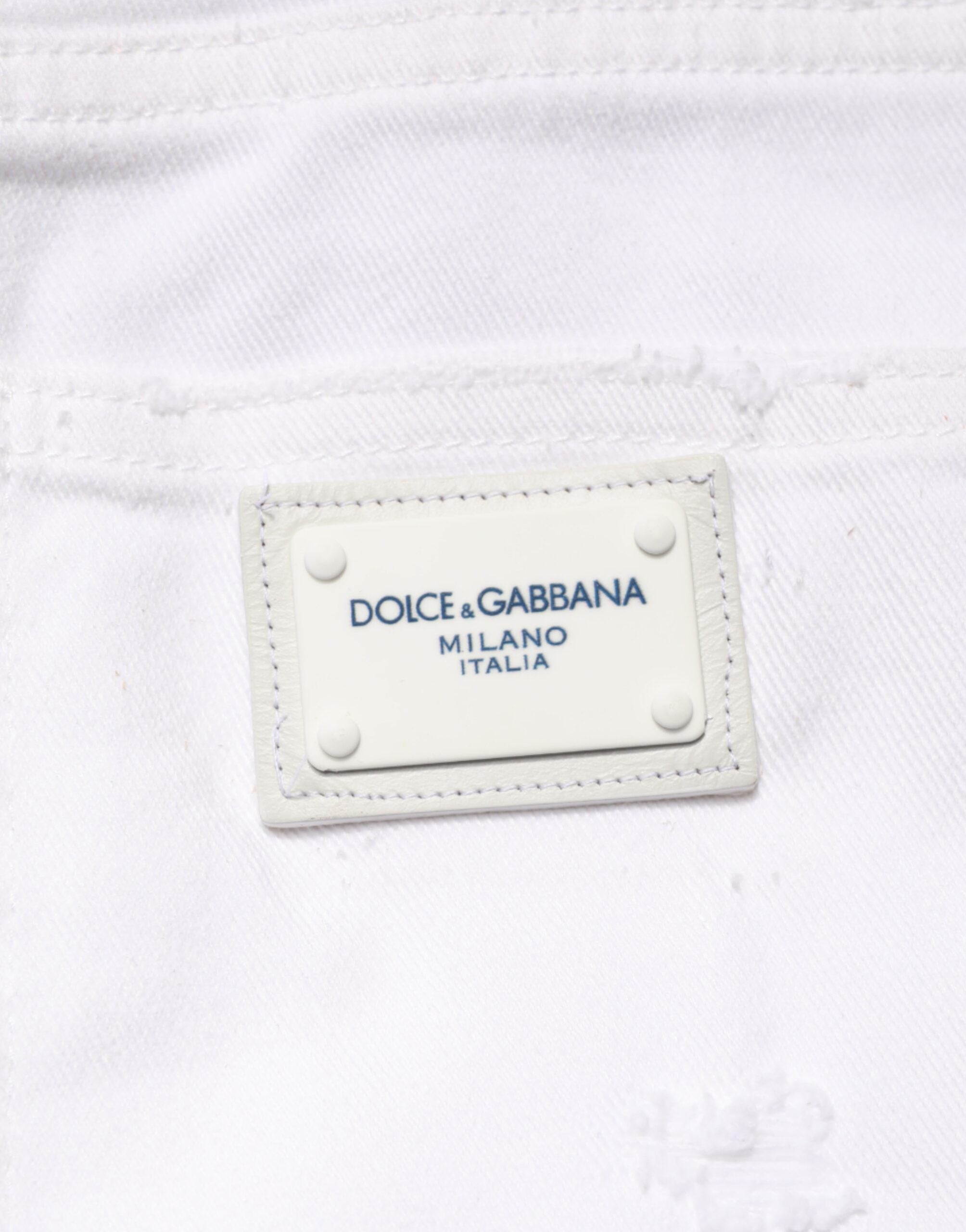 Dolce & Gabbana Weiße Distressed Baumwoll-BOYFRIEND-Jeans