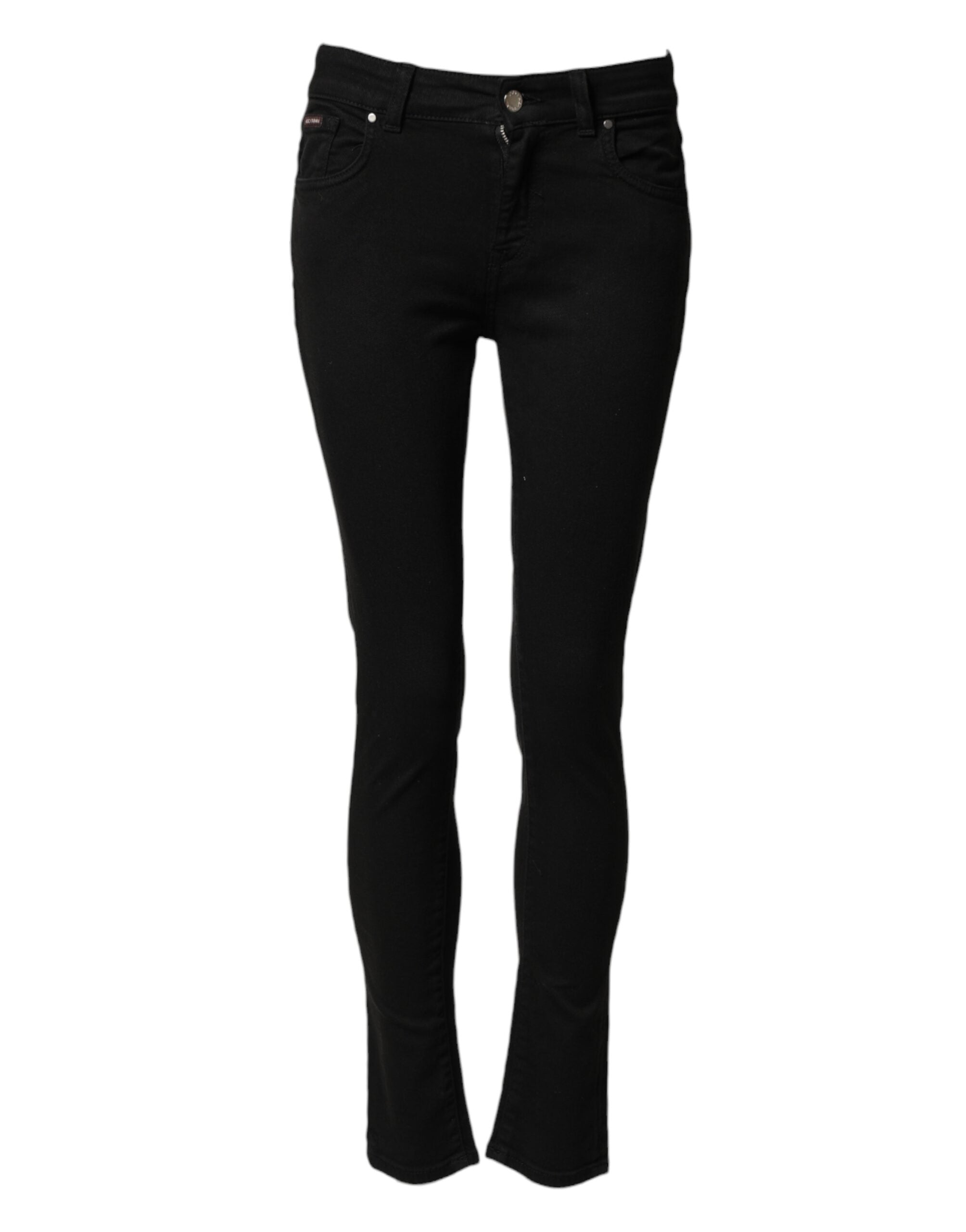 Dolce & Gabbana Schwarze Skinny Mid Waist Jeans aus Baumwolle