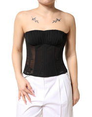 Dolce & Gabbana Zwart Zijden Kanten Bustier Korset Strapless Top