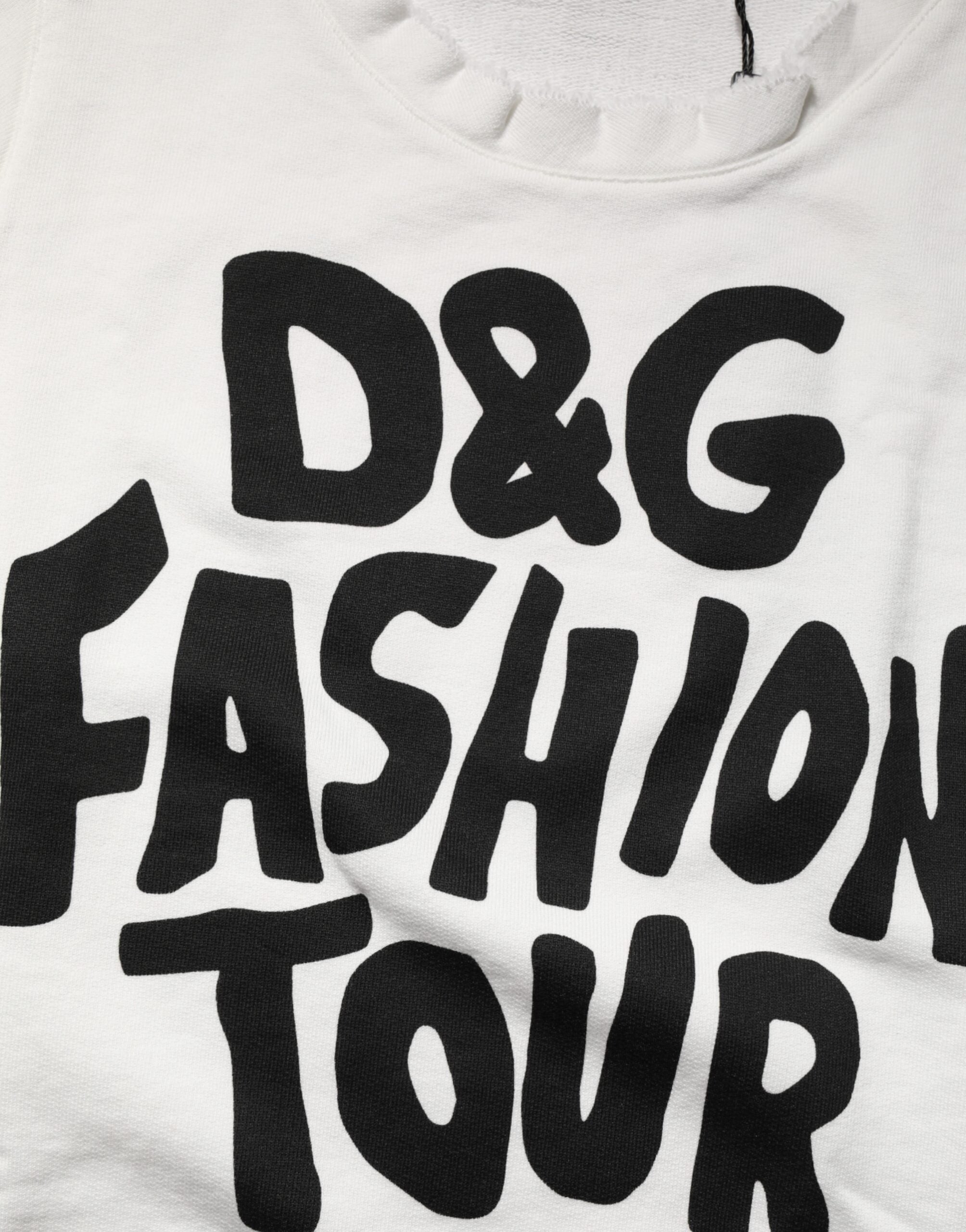 Dolce & Gabbana Weißes Grafik-Tanktop mit Rundhalsausschnitt und ärmellosem T-Shirt