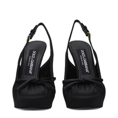 Dolce & Gabbana Zwarte Satijnen Pumps met Hoge Hakken