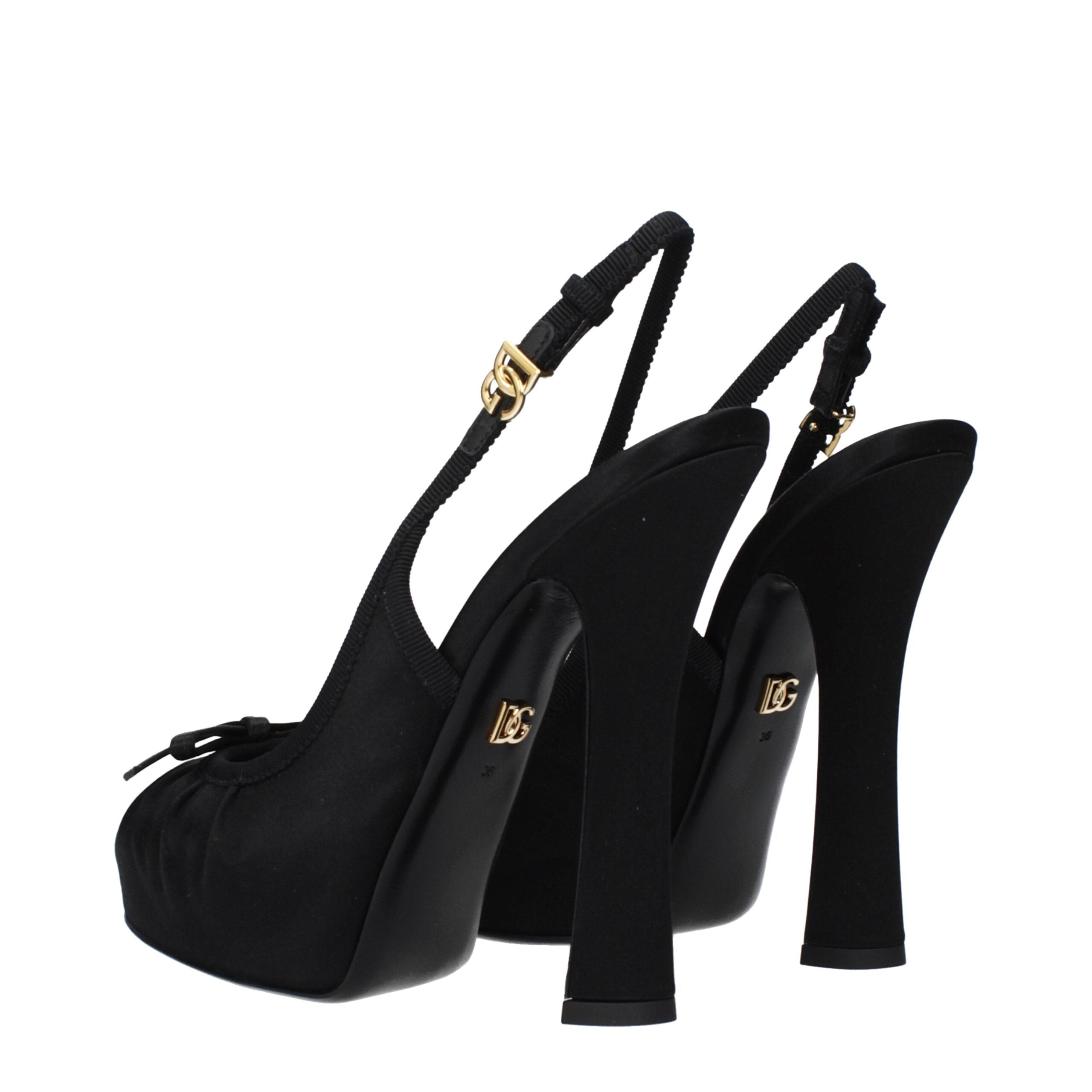 Dolce & Gabbana Zwarte Satijnen Pumps met Hoge Hakken