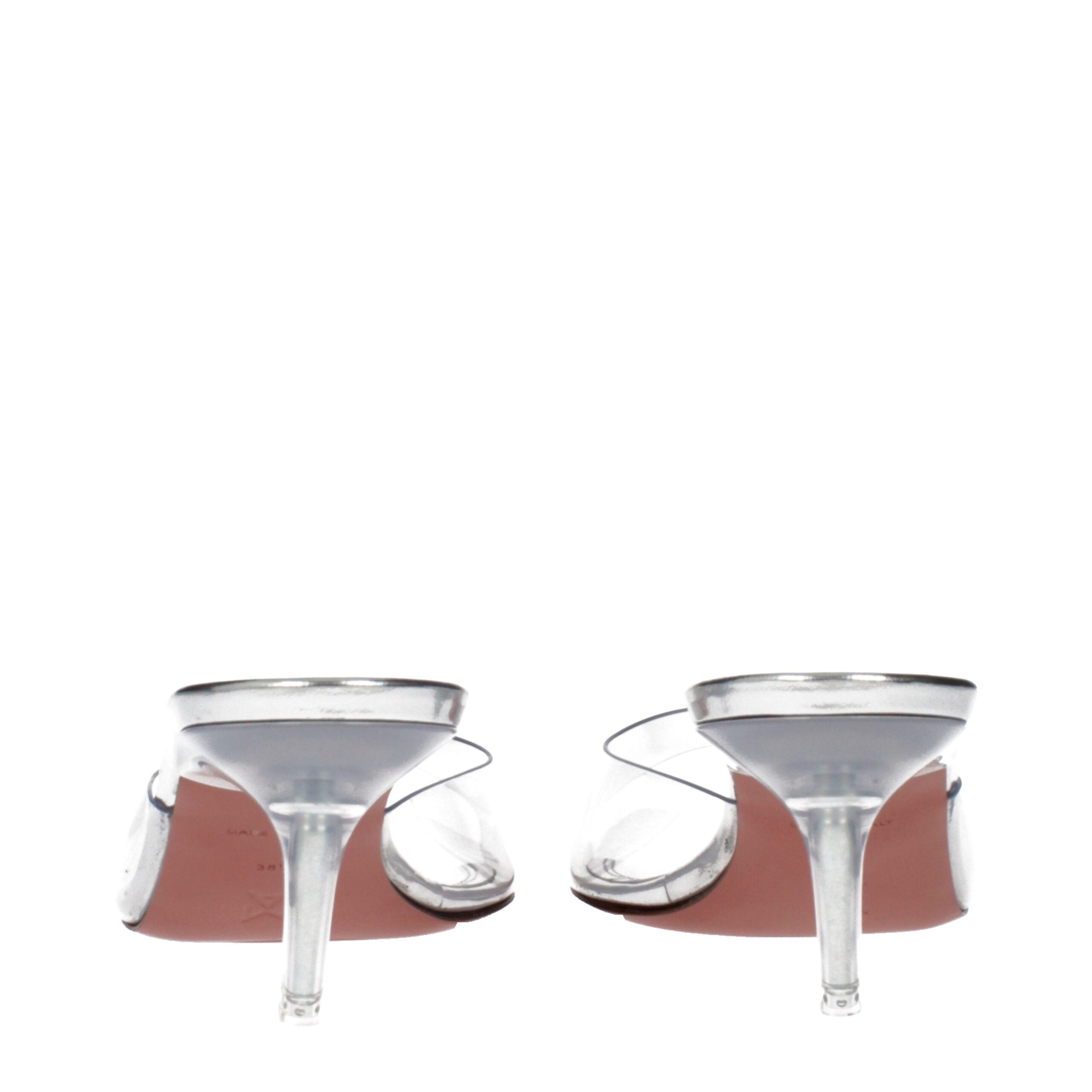 Amina Muaddi Transparente PVC Stiletto-Sandalen