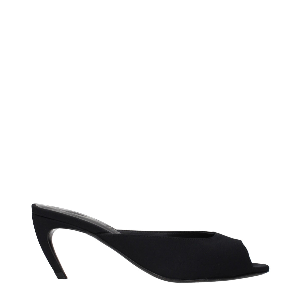 Die Attico Black Fabric flachen Sandalen